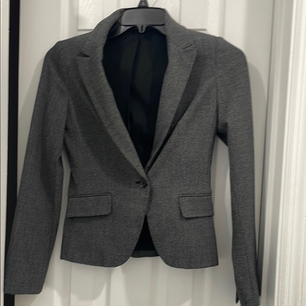 Express Gray and Black Blazer with Notched Lapels and padded Shoulders size 2